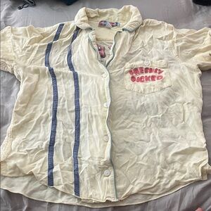 Urban Outfitters Cream Shirt with Multicolor Tag